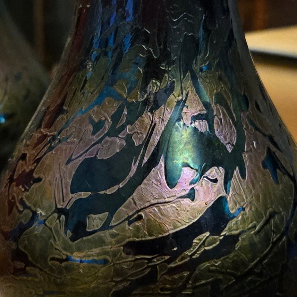 Iridescent  Art Glass Vase  Royal Brierley Studio 1980